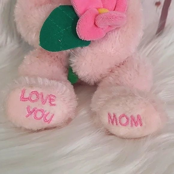 Y2K TY Beanie Baby Pink Love You Mom Mother's Day Bear Plush Stuffed Animal Toy - Picture 4 of 14